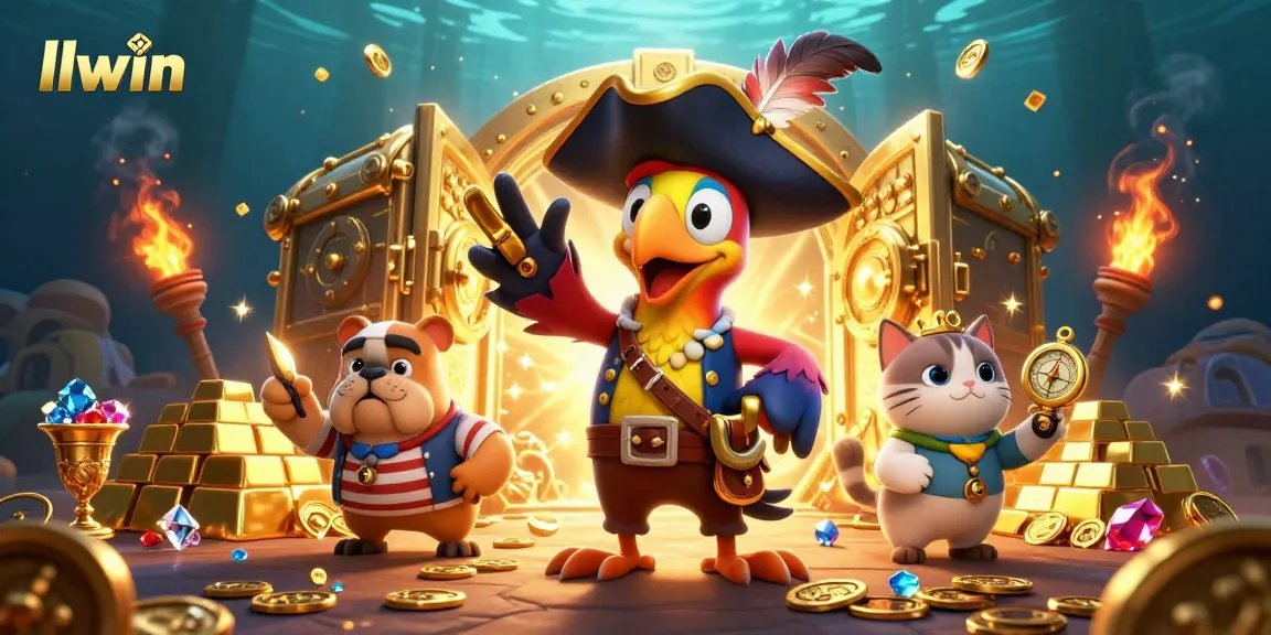 Engage in thrilling gameplay with LLWIN's exciting treasure hunt amid vibrant casino adventure elements.