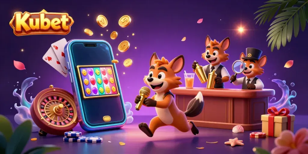 Kubet brings excitement to gaming with a lively hyena casino scene, featuring vibrant colors and dynamic action!