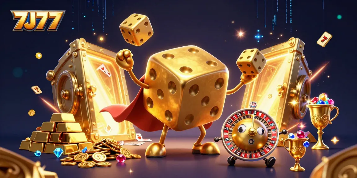 Experience thrilling slots action with 7J77's golden dice golem and immersive casino treasures.