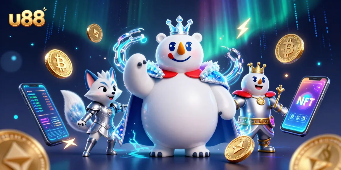 Win big with u88's engaging casino games showcased in a vibrant 3D illustration.