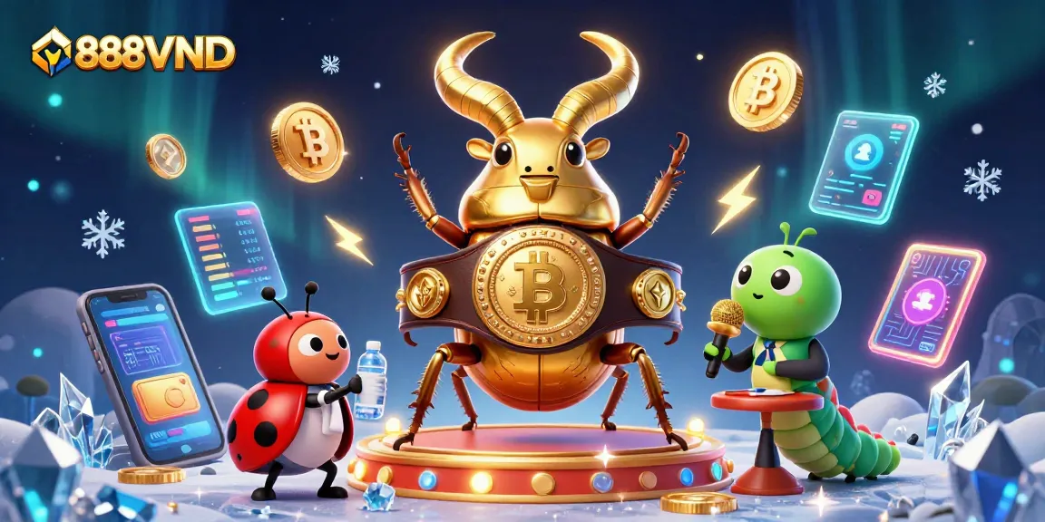 Experience the thrill of 888VND with a colorful 3D illustration featuring a golden stag beetle champion!