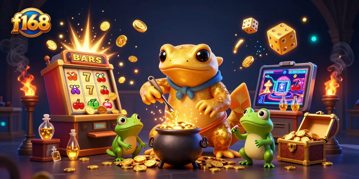 Experience the excitement of f168 with a golden salamander alchemist and dynamic casino elements!