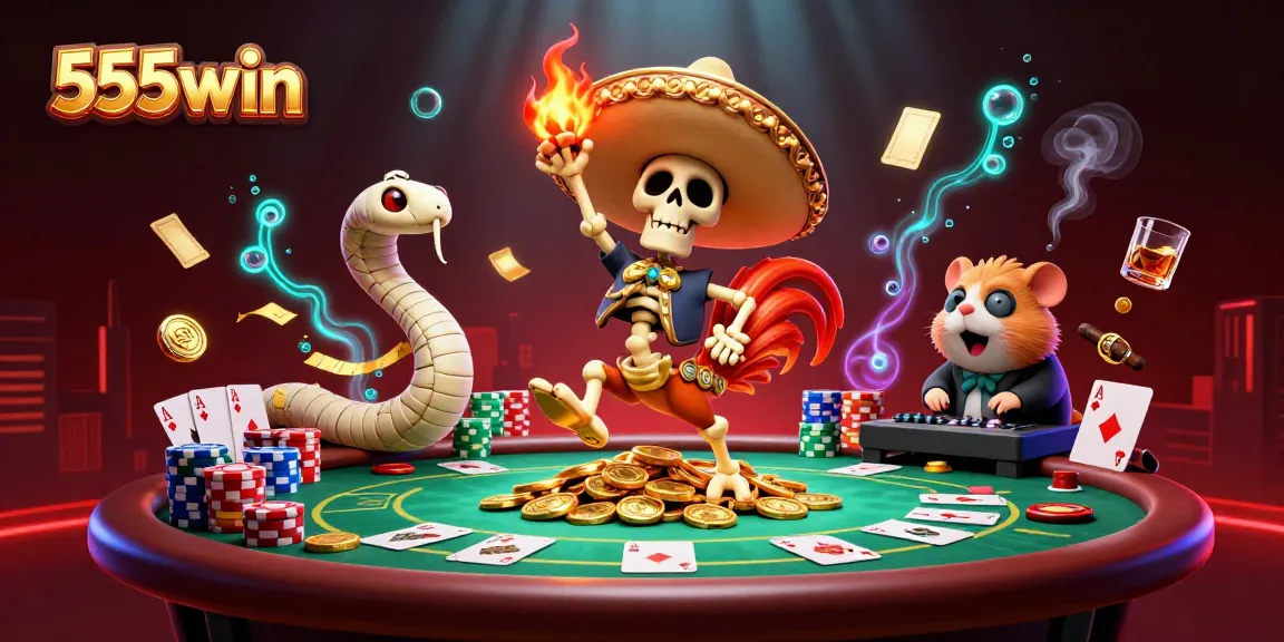 Experience the thrill of 555win as a roosting mariachi celebrates atop golden coins.