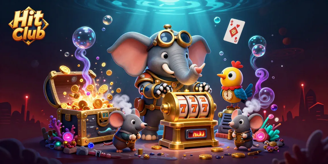 Spin the golden slot machine at Hit club with immersive gaming experience and vibrant 3D elements.