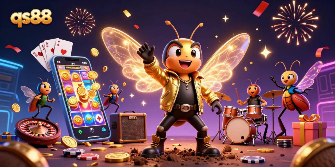 Spin to win at qs88 with an electrifying casino-themed scene featuring dynamic game elements.
