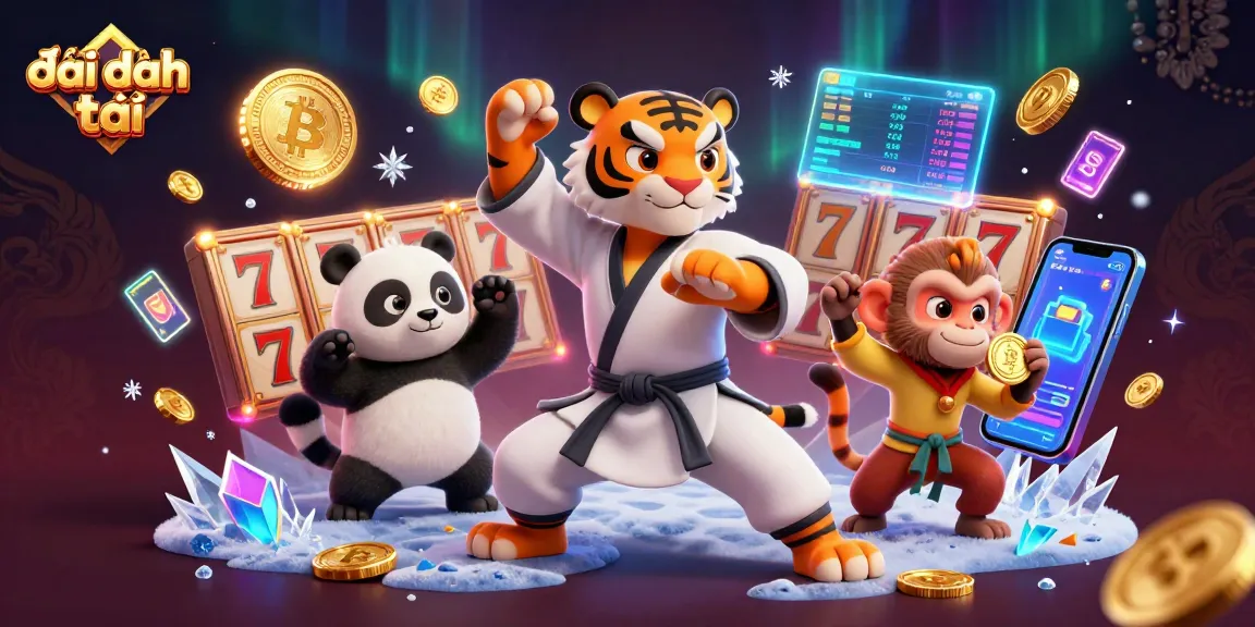 Spin and win big in đại phát tài with a vibrant casino scene filled with animated characters and glowing coins.