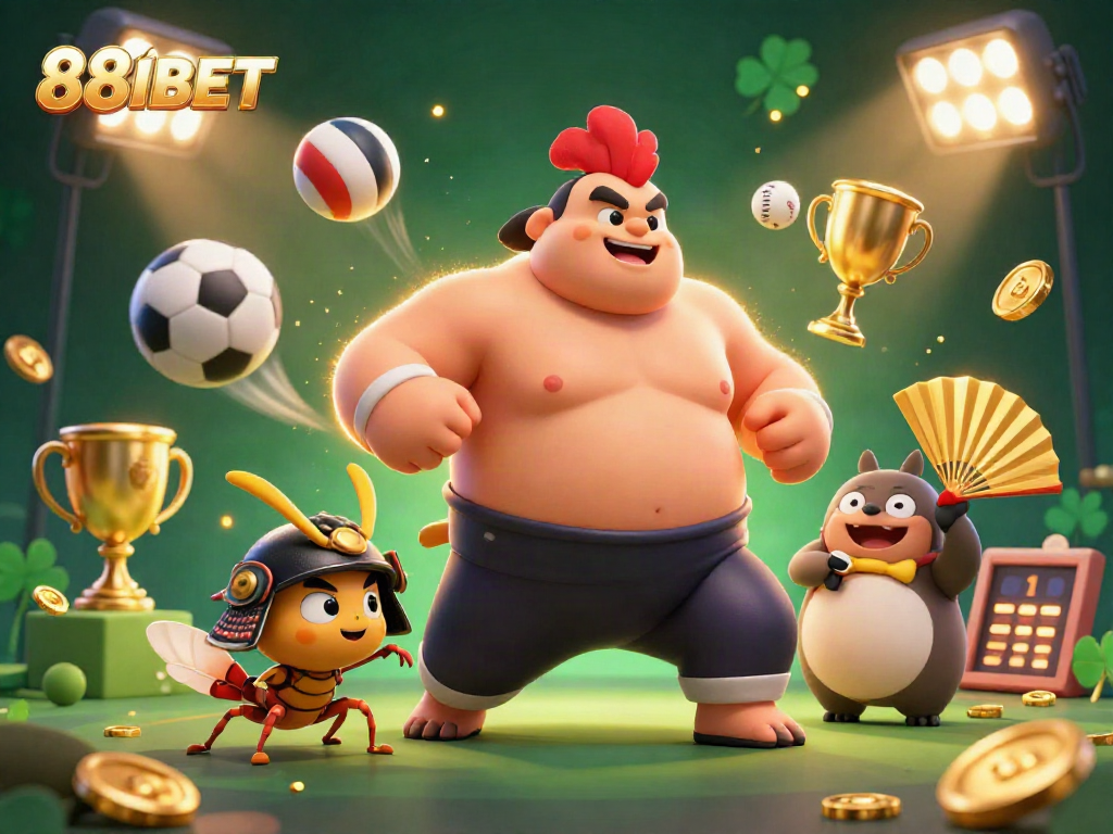 Experience thrilling sports action with 88IBET's dynamic 3D illustration showcasing exciting betting elements.