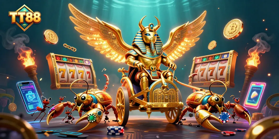 Experience thrilling gambling action with TT88 in a vibrant casino environment filled with dynamic game elements.
