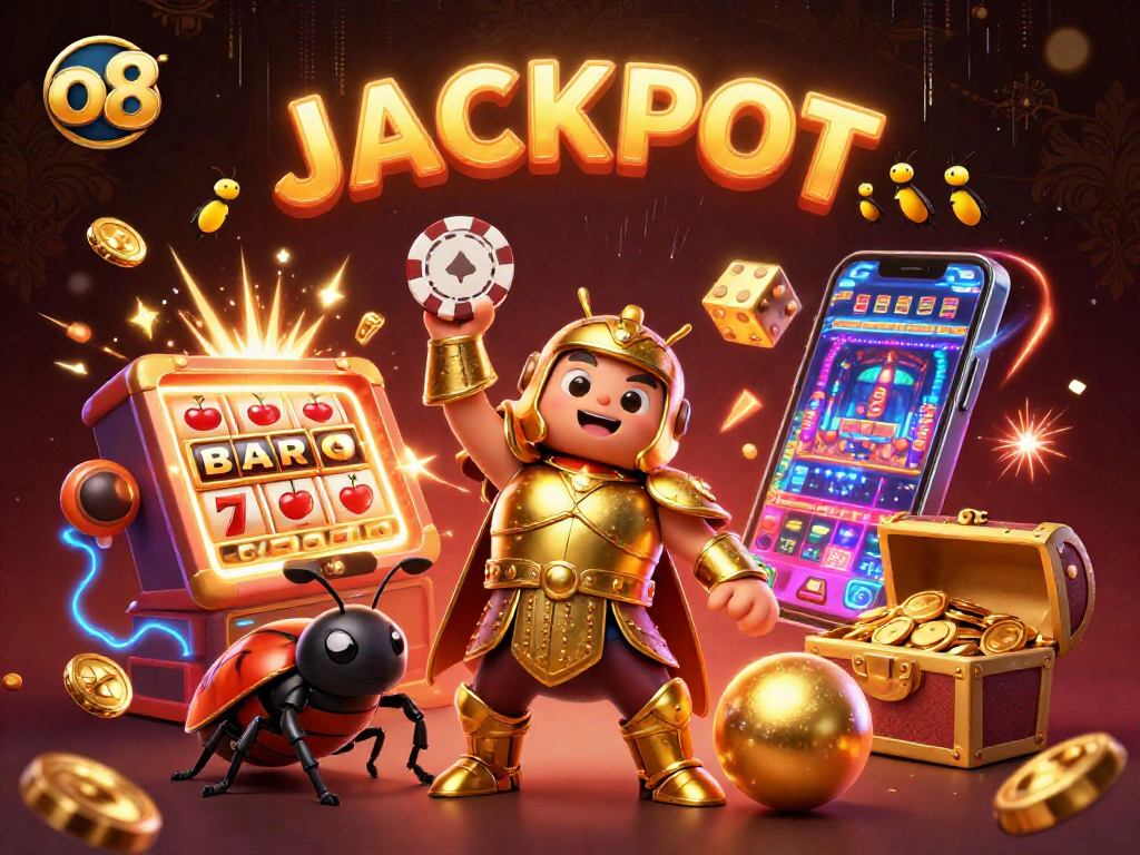 Play exciting games at o8 and win jackpot prizes with unique characters in a vibrant casino setting.