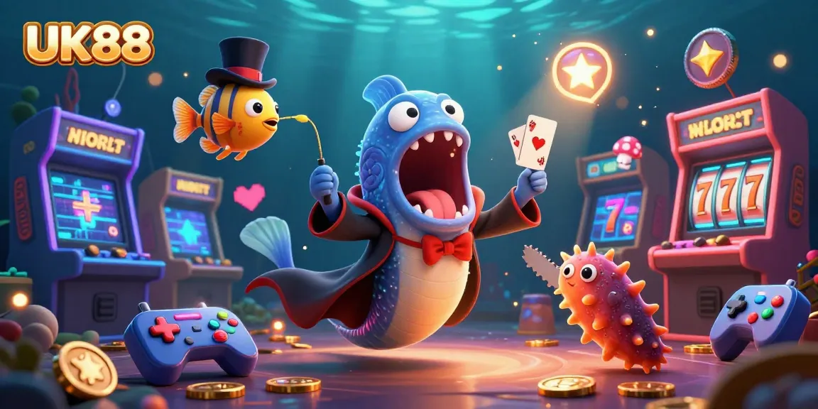 Experience thrilling card tricks and magic with UK88's unique underwater casino scene.