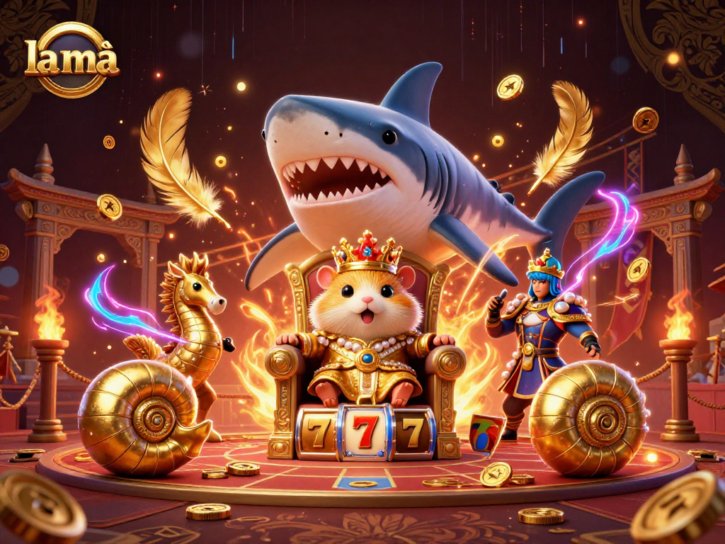 Engaging la mã casino scene with a golden hamster king and extraordinary game elements