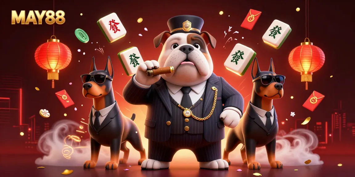 MAY88 captivates players with a thrilling casino atmosphere involving festive mahjong and vibrant decorations.