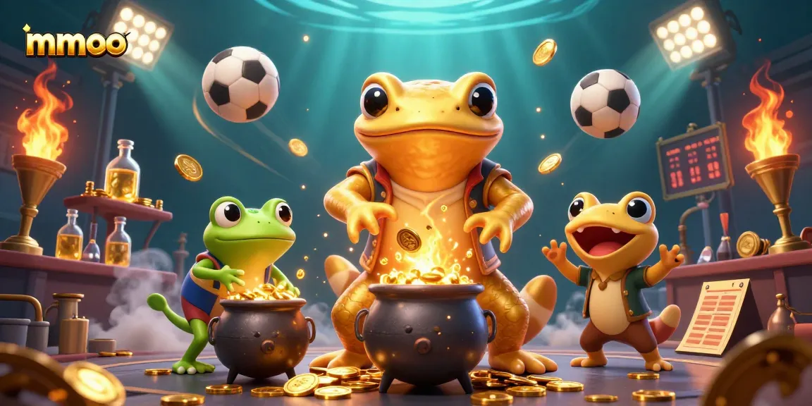 Engage in mmoo-themed gaming with golden alchemist and sports elements in a vibrant casino scene.