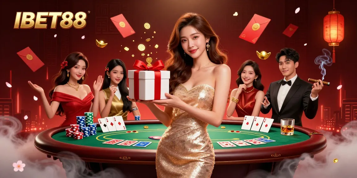 Engage with IBET88's thrilling casino experience featuring festive Lunar New Year elements and poker excitement.
