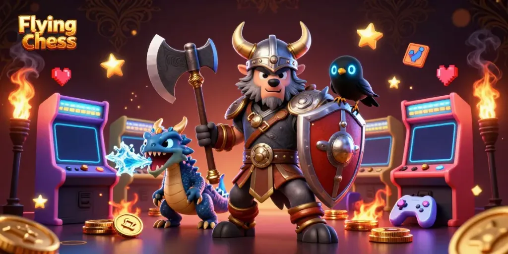 Engage with the thrilling Flying chess gameplay featuring vibrant characters and dynamic game elements.