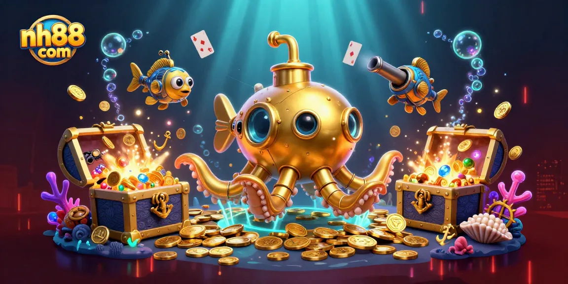 Experience the thrilling underwater adventure of nh88 com with a treasure-exploding kraken and mechanical fish.