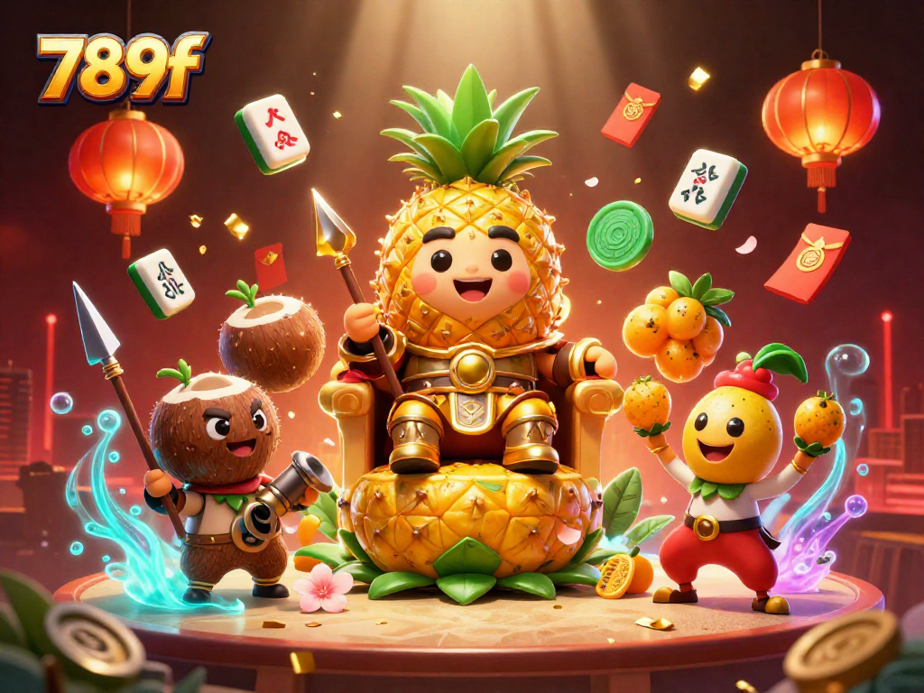 Experience the rich casino world of 789f, featuring a golden pineapple king and vibrant gaming elements.