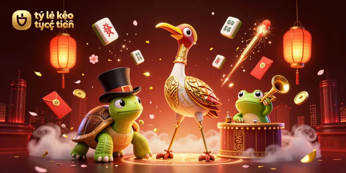 Experience the excitement of tỷ lệ kèo trực tuyến with colorful characters and dynamic elements in a lively casino setting.