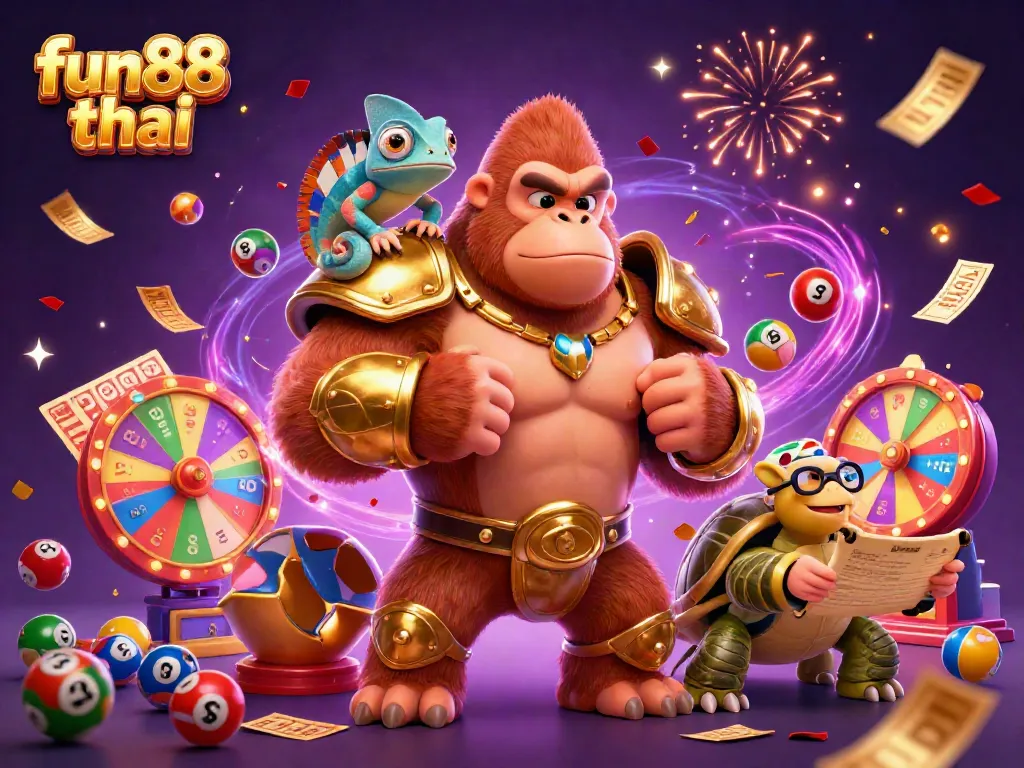 Engage in thrilling lottery games with fun88 thai, featuring dynamic lottery balls and vibrant gameplay elements.