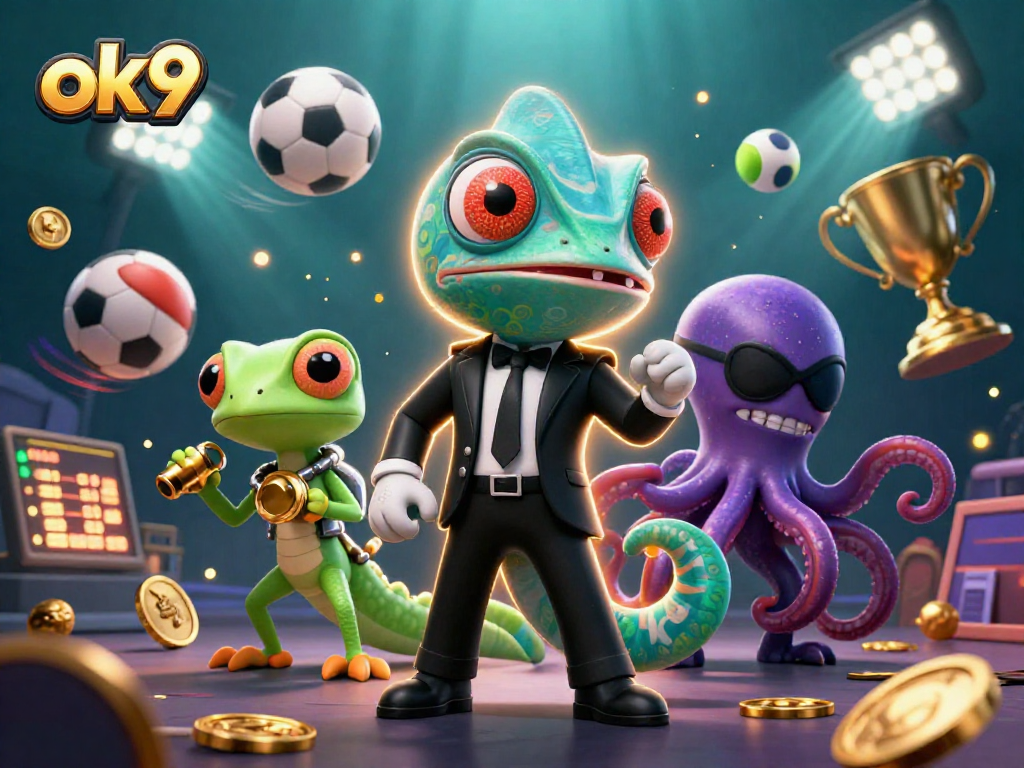 Explore exciting betting strategies with ok9, showcasing engaging characters in a vibrant casino scene.