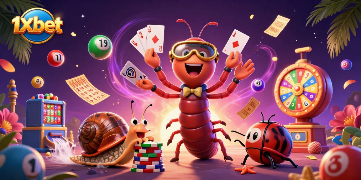 1xbet ile heyecan dolu bir kumar deneyimi sunan görsel, 3D illüstrasyon.