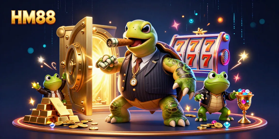 Experience the excitement at HM88 with a dynamic casino scene featuring a snapping turtle and bullfrog enforcers.