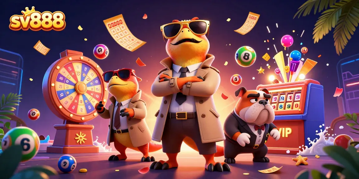Experience sv888 excitement in a colorful casino scene with cartoon raptors and lively game elements