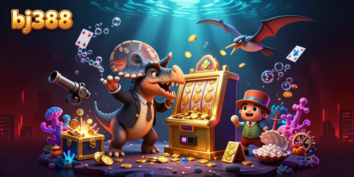 Engage with bj388 by winning big at the slot machine in this vibrant casino scene.