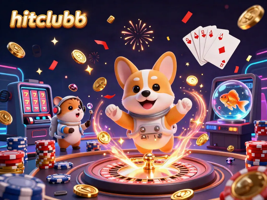 Experience hitting jackpots and winning big at hitclubb in a vibrant casino atmosphere with lively characters.