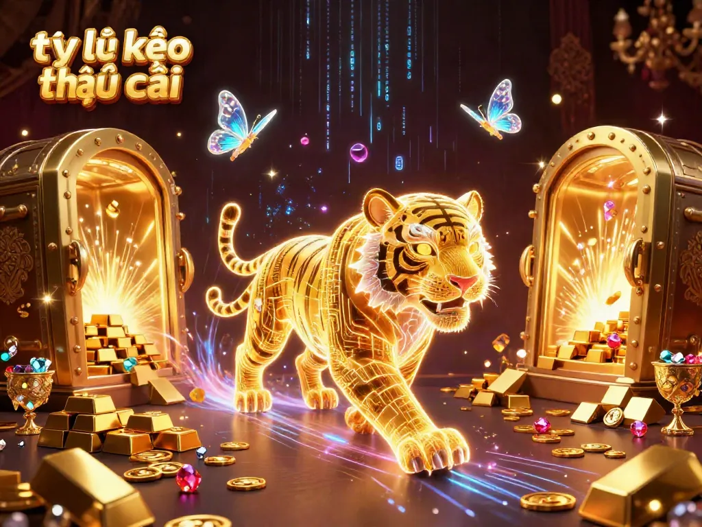 Experience thrilling gaming at tỷ lệ kèo nhà cái with vibrant energy, lights, and riches in a casino setting.