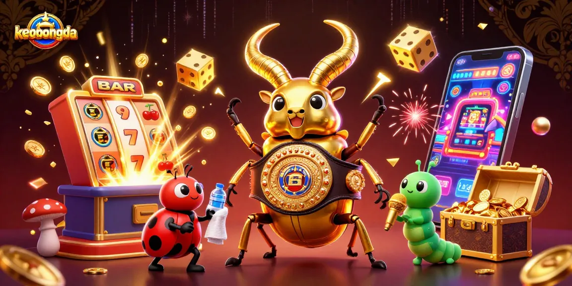 Engage in keobongda betting action with vibrant 3D cartoon illustration featuring sports elements.