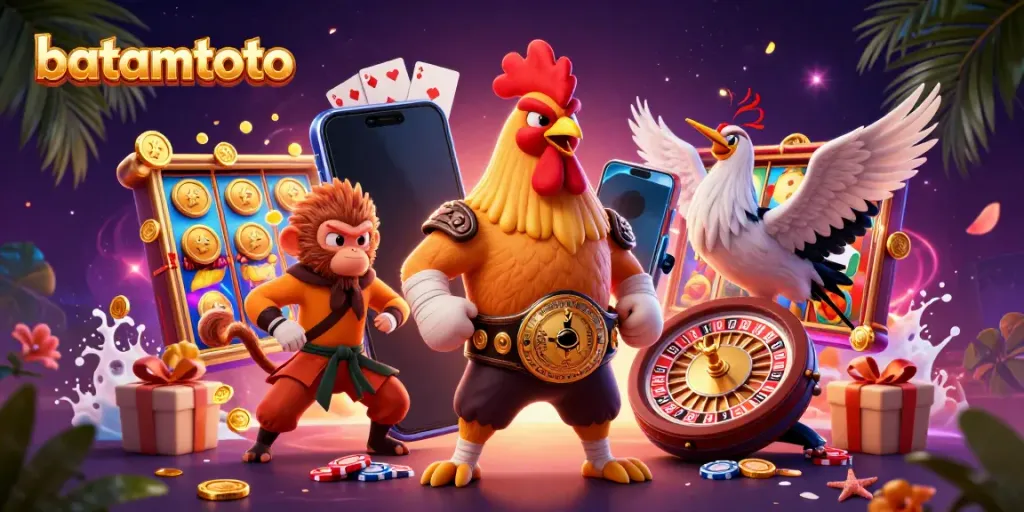 Experience the thrill of batamtoto with vibrant characters and dynamic casino elements.