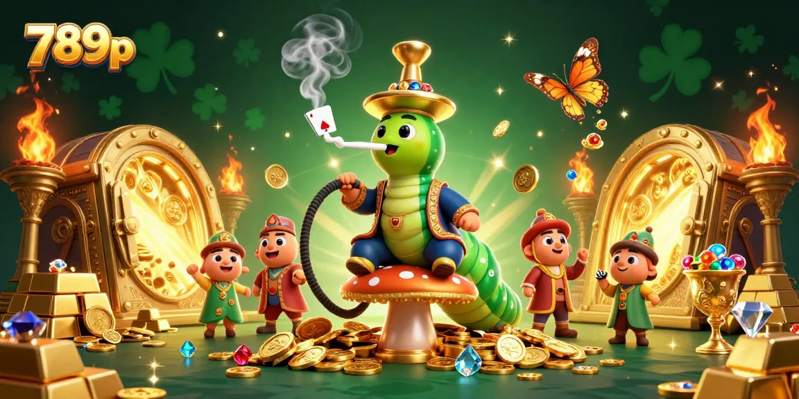 Bet on winning hands with 789p in a vibrant casino atmosphere featuring an imaginative caterpillar master.
