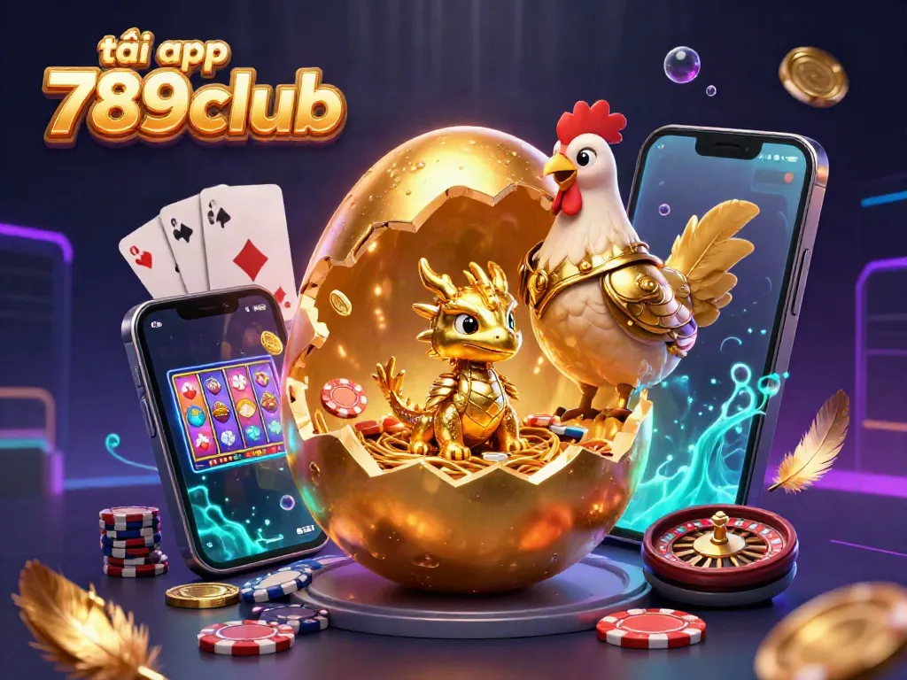 Witness the captivating scene where tải app 789club reveals a golden dragon amidst poker chips, enhancing gaming excitement.