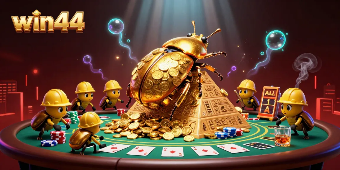 Secure your winnings with win44's vibrant casino action featuring golden beetles and exciting game elements.