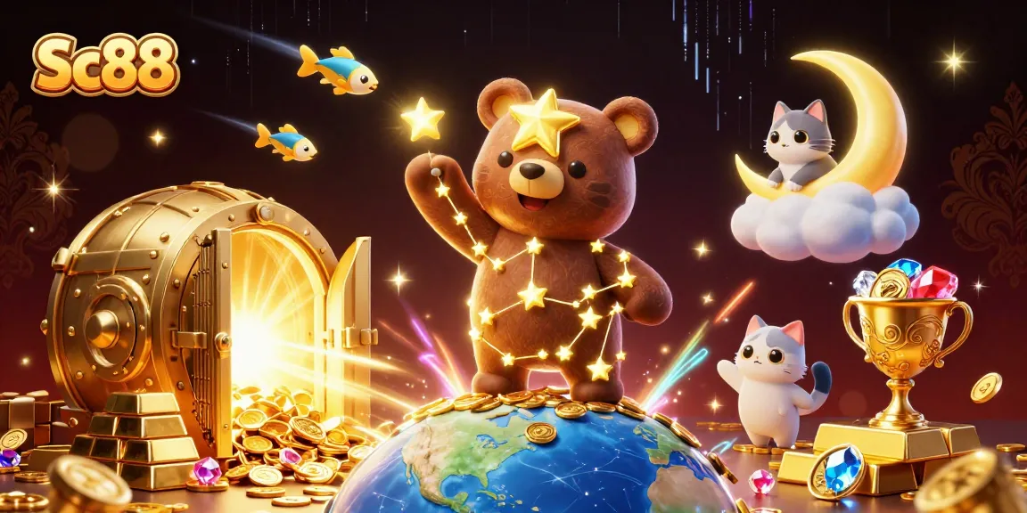 Experience the excitement of Sc88 with vibrant treasures, captivating characters, and a rich casino atmosphere.