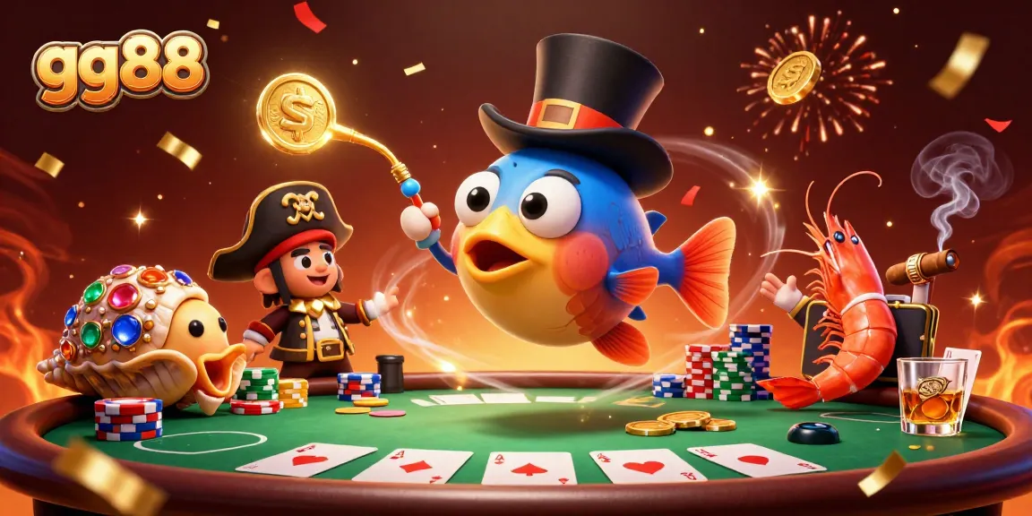 Experience big wins with gg88 in a vibrant 3D casino scene filled with poker excitement.