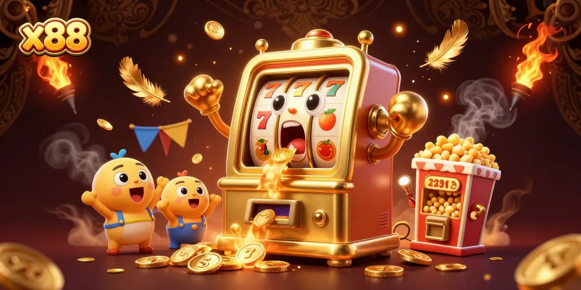 x88 slot machine hitting a jackpot, surrounded by dynamic casino elements and cheers from smaller machines
