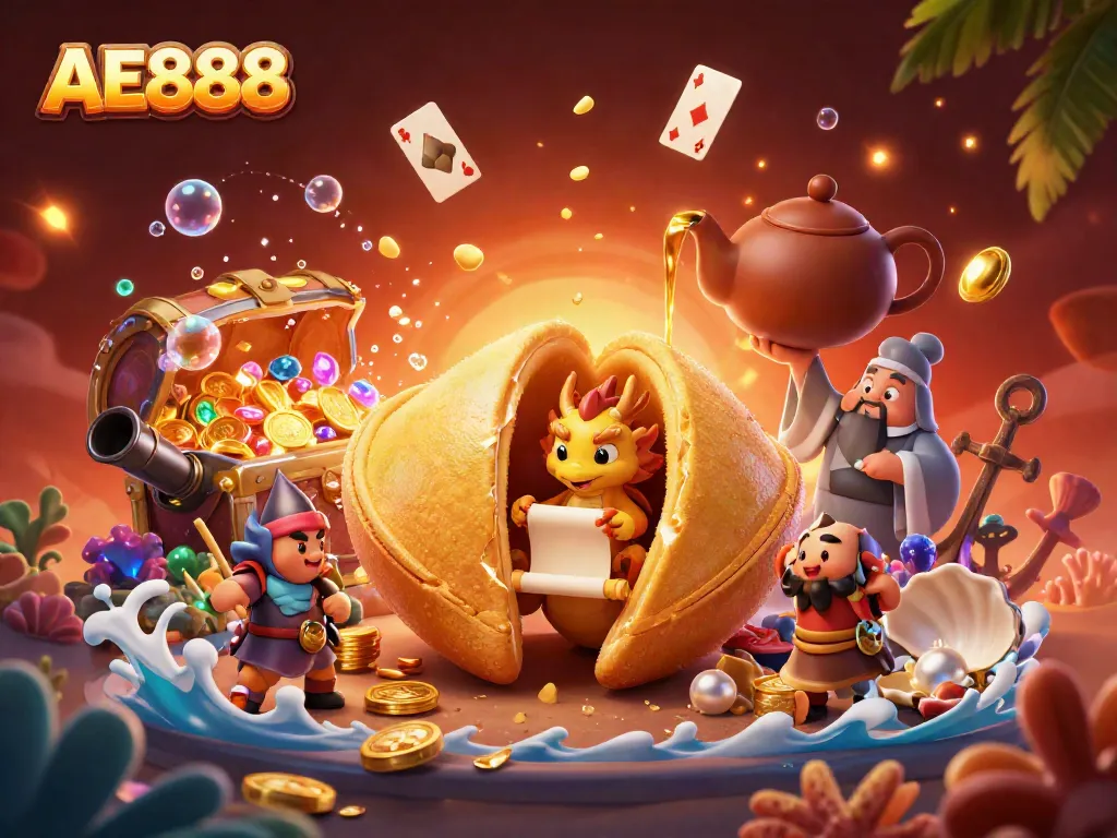 Engage in winning strategies at AE888 with this vibrant 3D illustration showcasing the excitement of casino games.