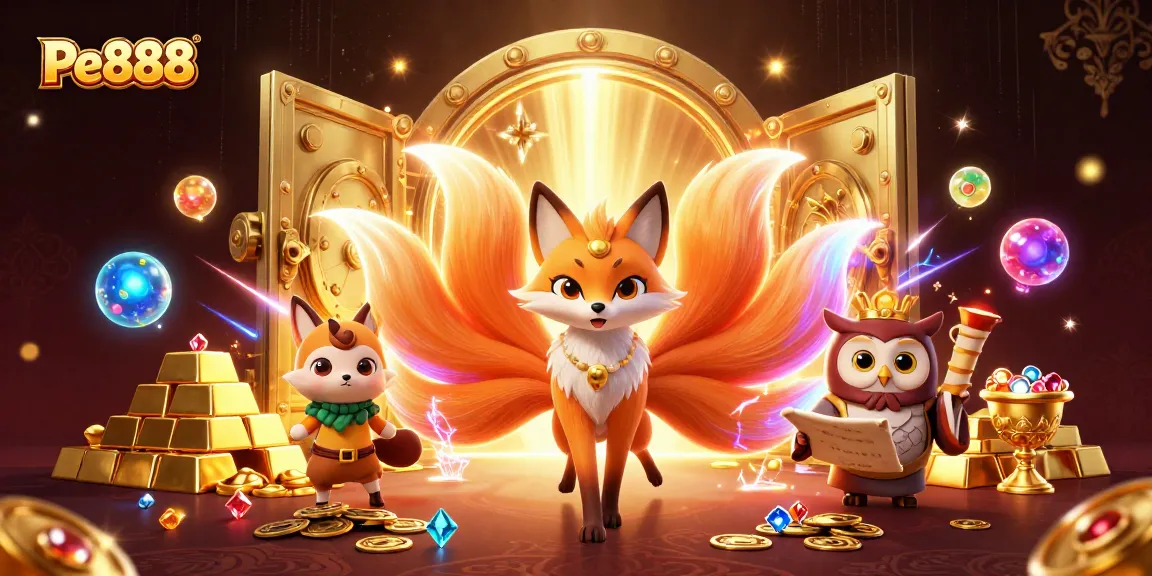 Engage with Pe888 and experience the vibrant world of gambling, featuring mystical characters and treasure.