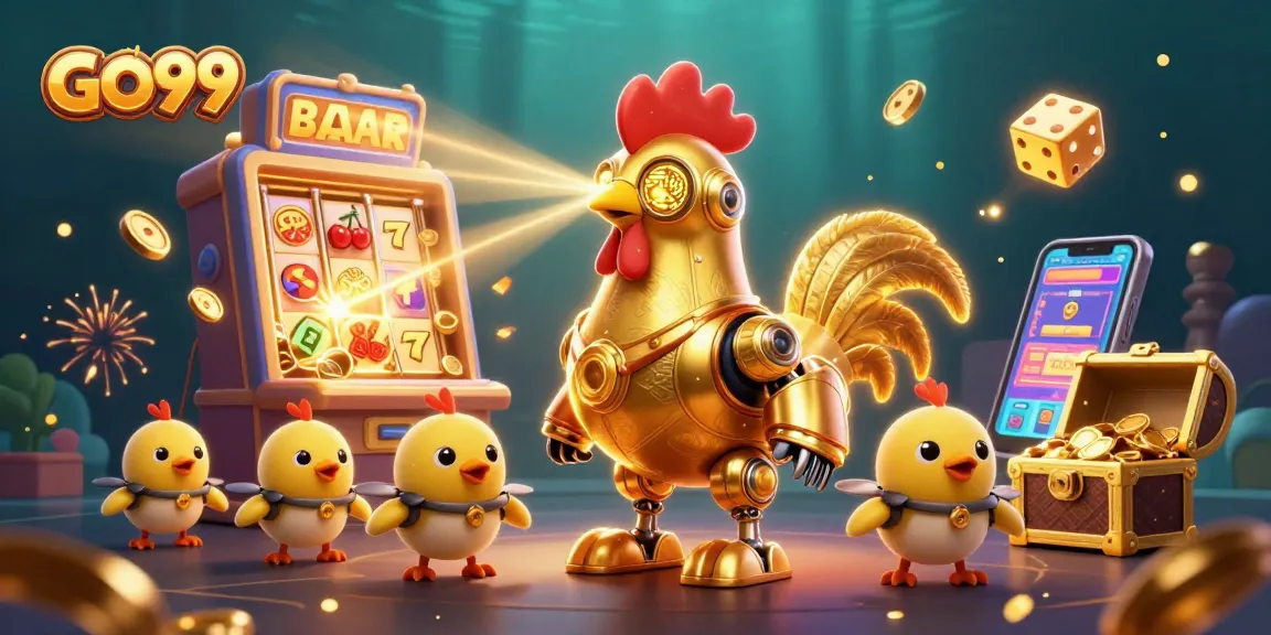 Launch into wins with GO99's vibrant jackpots and dynamic casino action illustration.