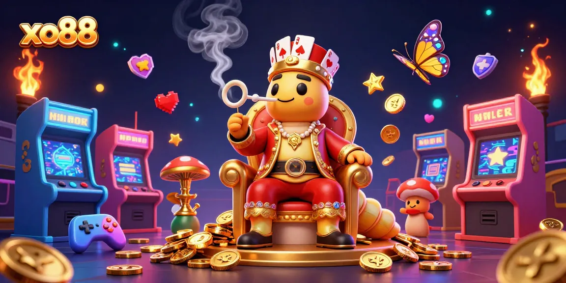 Experience the vibrant excitement of xo88 with a dynamic casino-themed 3D illustration.