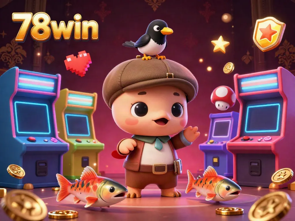 Engage with the vibrant world of 78win's fish shooting games in this dynamic 3D illustration.