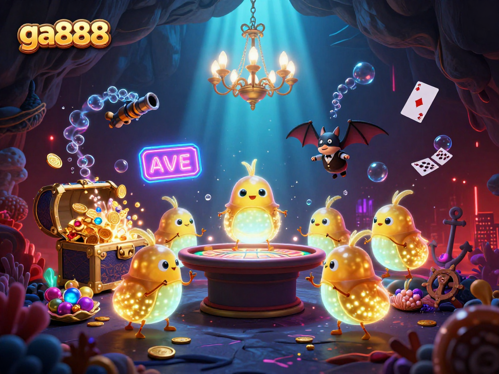Experience vivid gameplay in the ga888 cave casino with glowworms and gold treasures
