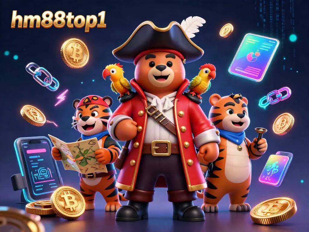 Engage in thrilling gaming experiences at hm88top1 with rich casino characters and vibrant cryptocurrency elements.