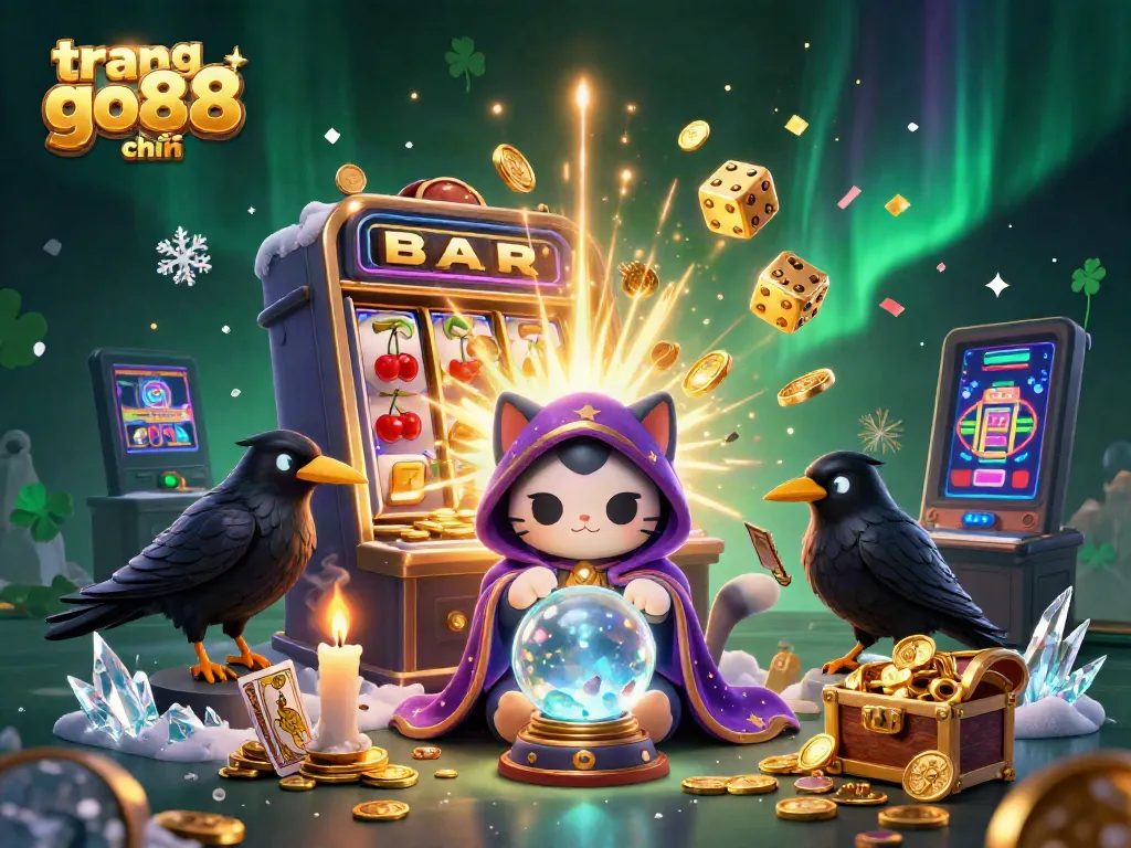 Spin the reels and win big with trang go88 chính, illustrated in a vibrant casino scene.