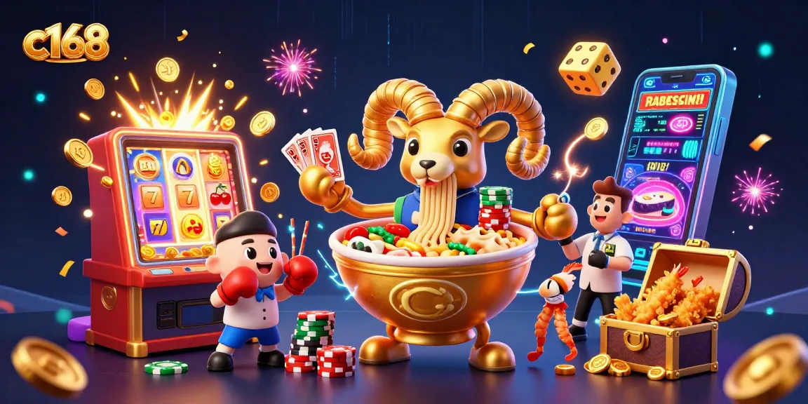 c168 showcases a lively casino scene with vibrant characters and dynamic game elements.