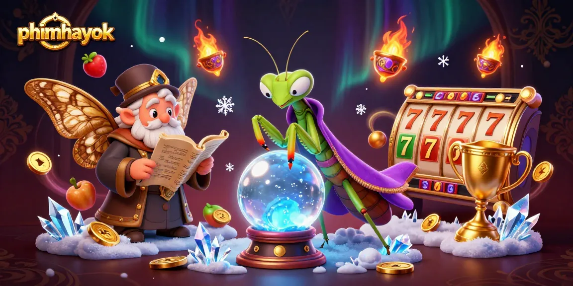 Win big at phimhayok with vibrant slot reels and enchanting characters in a mesmerizing casino scene.