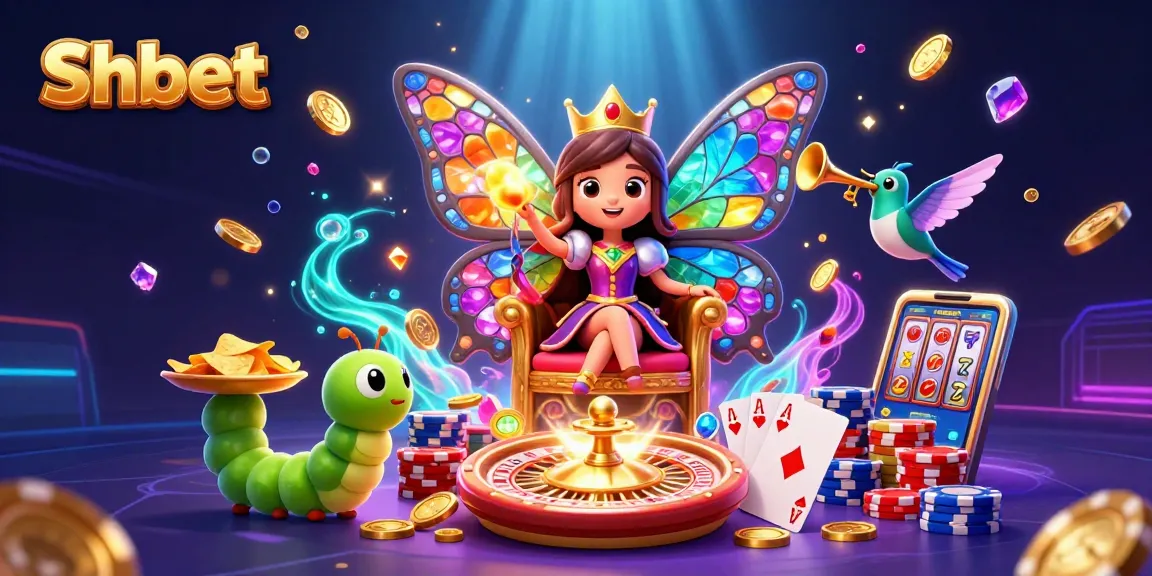 Experience the thrill of Shbet Casino with vibrant characters and dynamic gaming elements illustrated.
