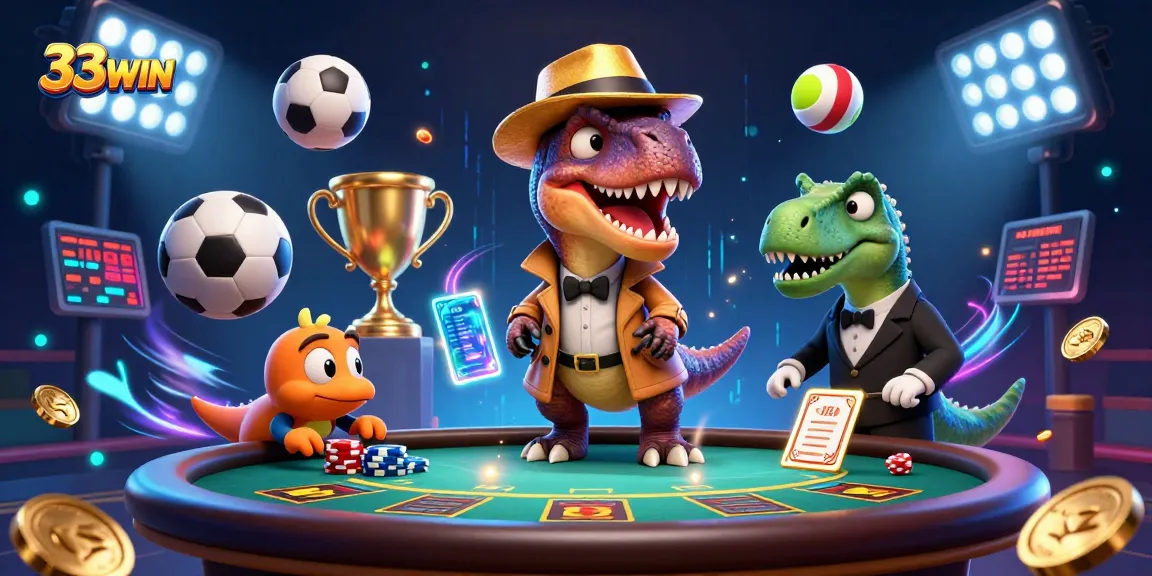 Engage in thrilling gameplay at 33WIN, where velociraptors and dinosaurs add excitement to your betting experience.